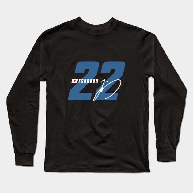 Yuki Tsunoda 22 Signature Number Long Sleeve T-Shirt by petrolhead